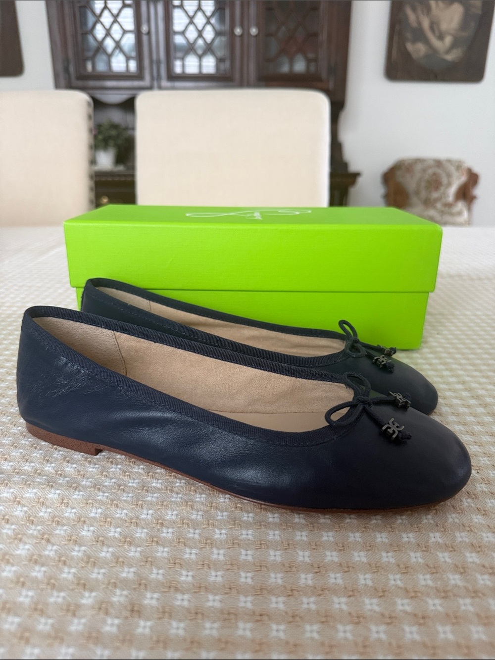 Sam Edelman Navy Leather Ballet Flats Womens Sz 7.5